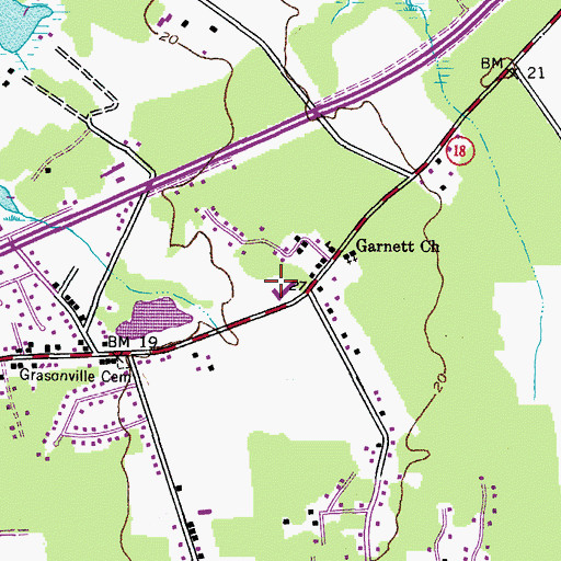 Topographic Map of Grasonville Elementary School, MD