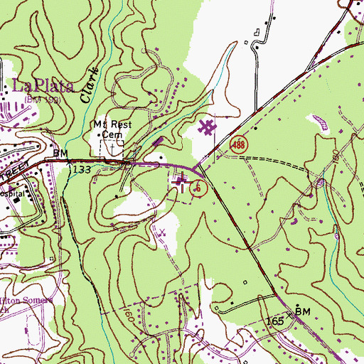 Topographic Map of Grace Lutheran School, MD
