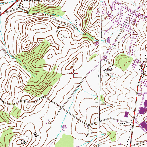 Topographic Map of Friendship Valley Elementary School, MD