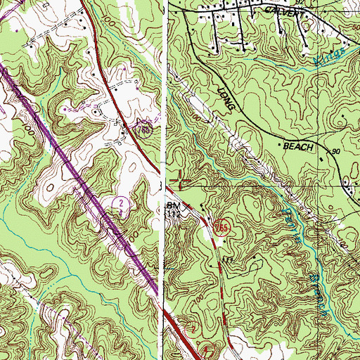 Topographic Map of Saint Leonard Elementary School, MD