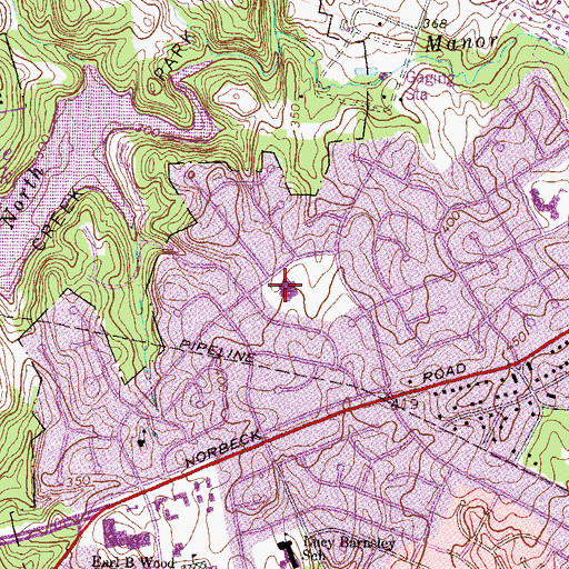 Topographic Map of College Gardens Elementary School, MD