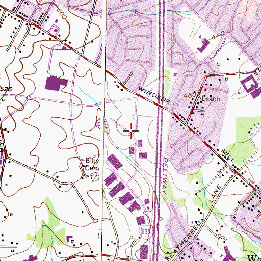 Topographic Map of Youth In Transition School, MD