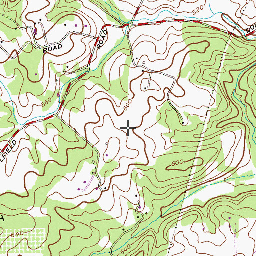 Topographic Map of New Town High School, MD
