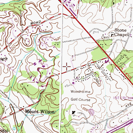 Topographic Map of Woodholme Elementary School, MD