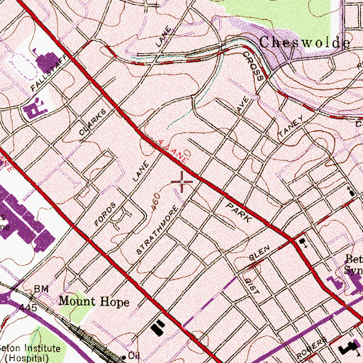 Topographic Map of Yeshivat Rambam Maimonides Academy, MD