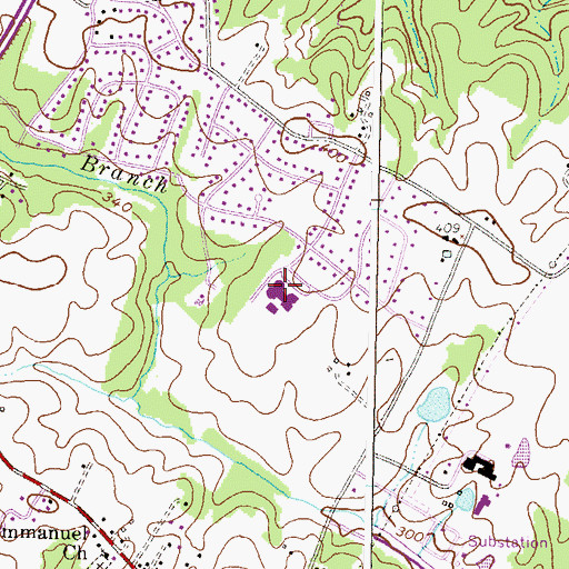 Topographic Map of Hammond Middle School, MD