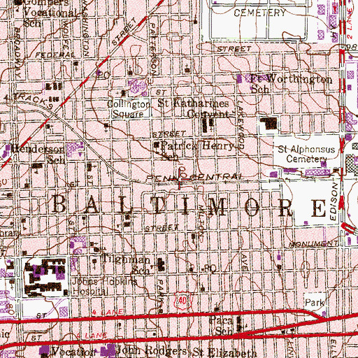 Topographic Map of Dr Rayner Browne Elementary School, MD