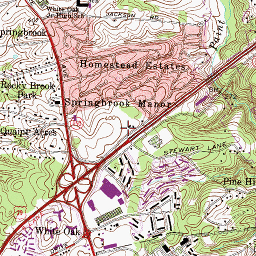 Topographic Map of Julia Brown Montessori School, MD