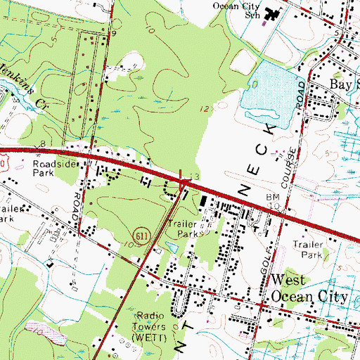 Topographic Map of Ocean City Christian School, MD