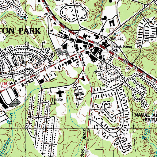 Topographic Map of Lexington Park Christian School, MD