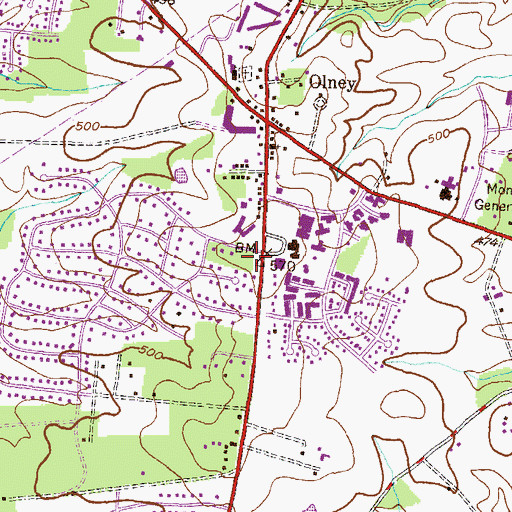 Topographic Map of The Julia Brown Montessori School, MD