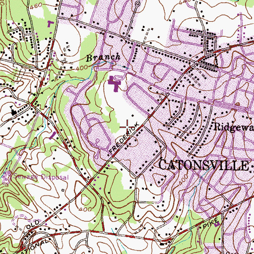 Topographic Map of Westchester Elementary School, MD