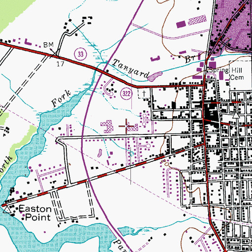 Topographic Map of Easton Elementary School, MD
