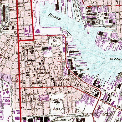 Topographic Map of Digital Harbor High School, MD