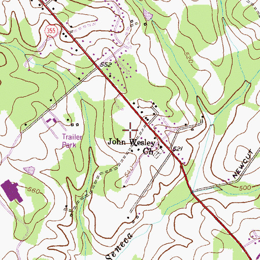 Topographic Map of Clarksburg High School, MD