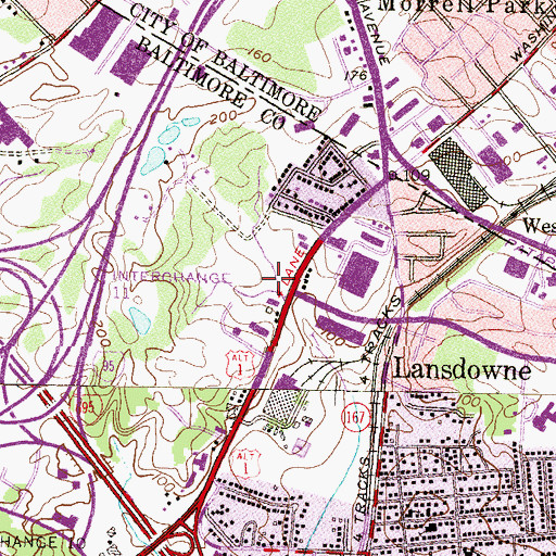 Topographic Map of Bridge Center Middle School and High School, MD
