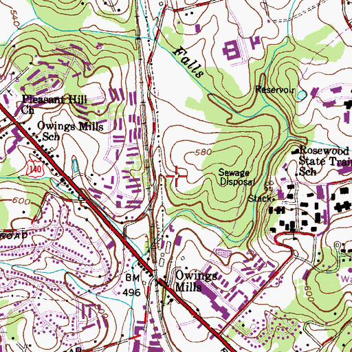 Topographic Map of Villa Julie College Owings Mills, MD