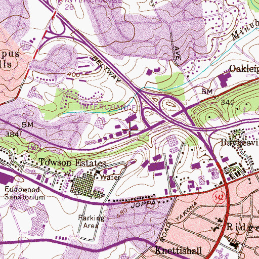 Topographic Map of Tesst College of Technology - Towson, MD