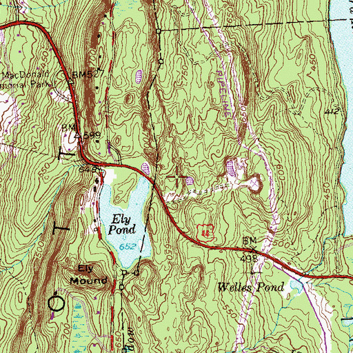 Topographic Map of WCCC-AM (West Hartford), CT