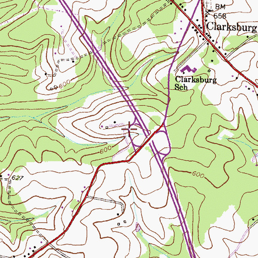 Topographic Map of Kingsley Wilderness Project, MD