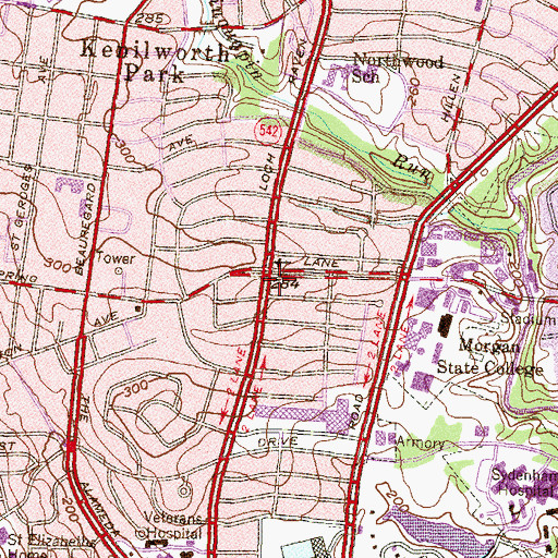 Topographic Map of Northwood Appold Community Academy, MD