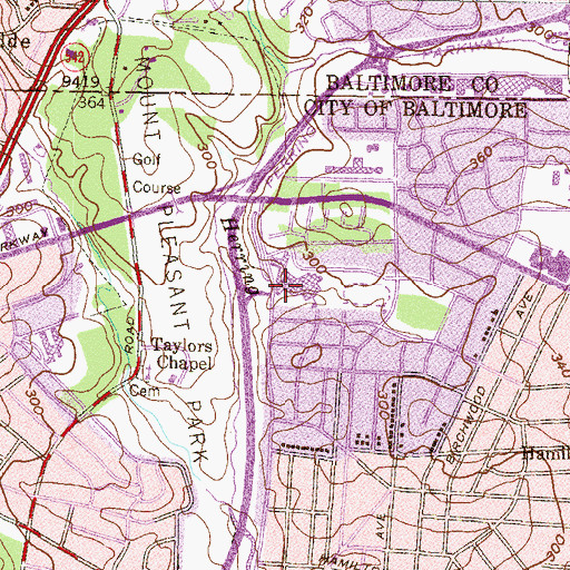 Topographic Map of Reginald F Lewis High School, MD
