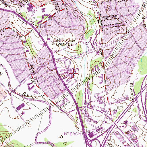 Topographic Map of Vanguard Collegiate Middle School, MD