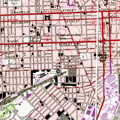 Topographic Map of Southwest Charter School, MD