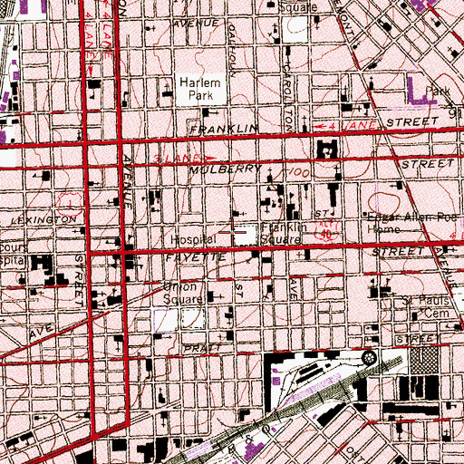 Topographic Map of Vivien T Thomas Medical Arts Academy, MD