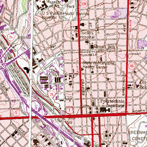 Topographic Map of Career Academy, MD