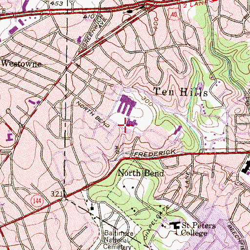 Topographic Map of West Baltimore Potomac Community School, MD