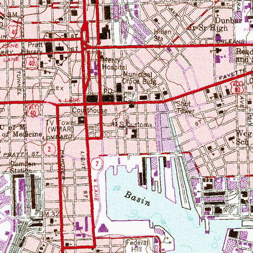 Topographic Map of Baltimore International College, MD