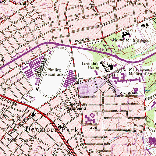 Topographic Map of Binah Institute for Advanced Judaic Studies, MD