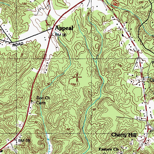 Topographic Map of Mill Creek Middle School, MD