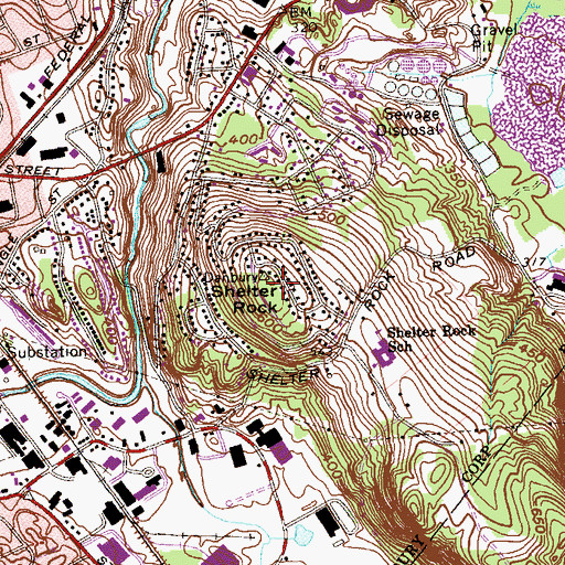 Topographic Map of WXCI-FM (Danbury), CT