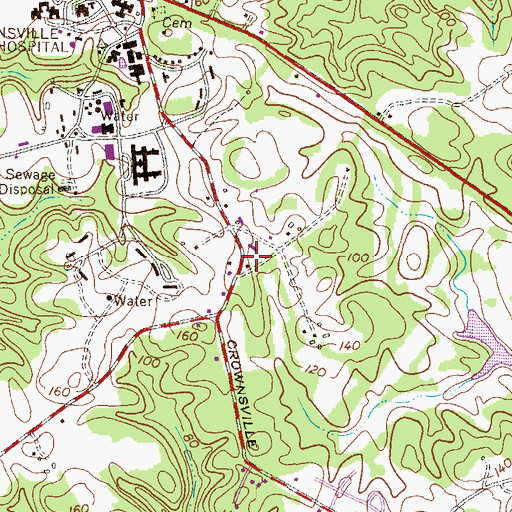 Topographic Map of Indian Creek Upper School, MD