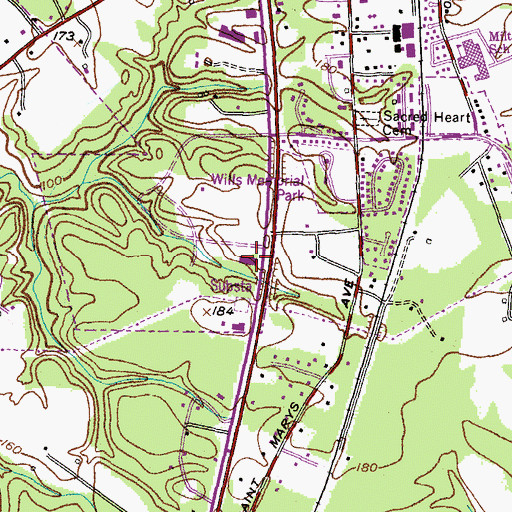 Topographic Map of High Road School of Southern Maryland, MD
