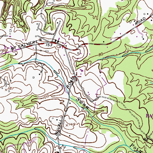 Topographic Map of Croom High School, MD