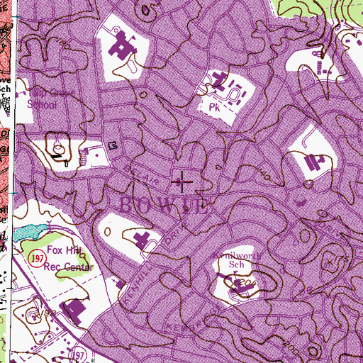 Topographic Map of Belair Baptist Christian Academy, MD