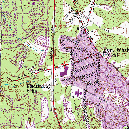 Topographic Map of Potomac Public Charter School, MD