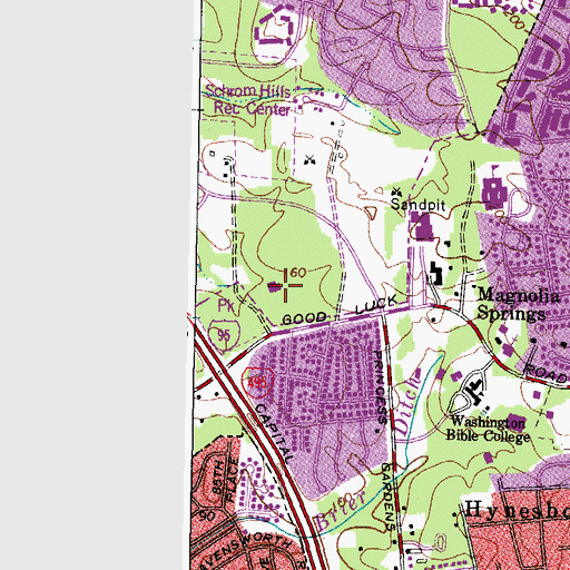 Topographic Map of Turning Point Academy Public Charter School, MD