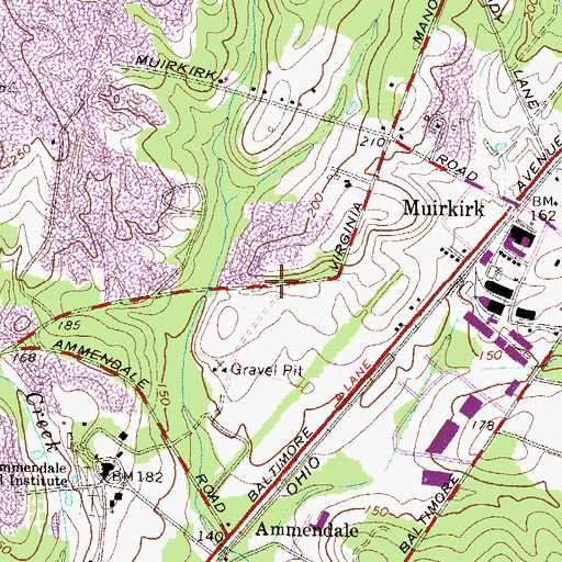 Topographic Map of High Road Upper School of Prince George's County, MD