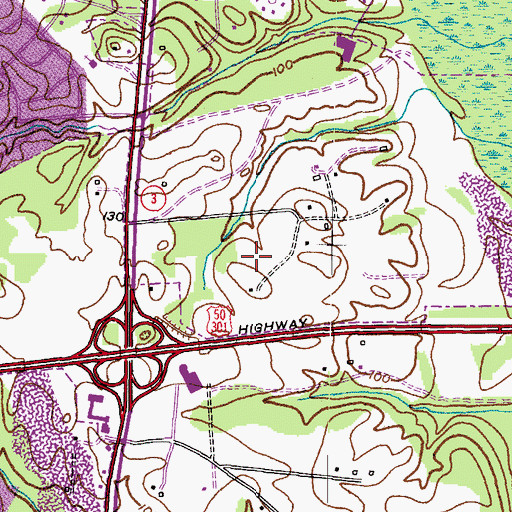 Topographic Map of High Road Academy Prince George's County, MD