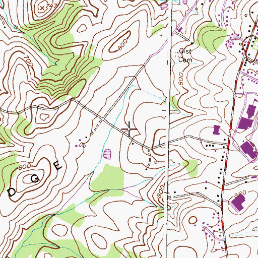 Topographic Map of The Gateway Alternative School, MD