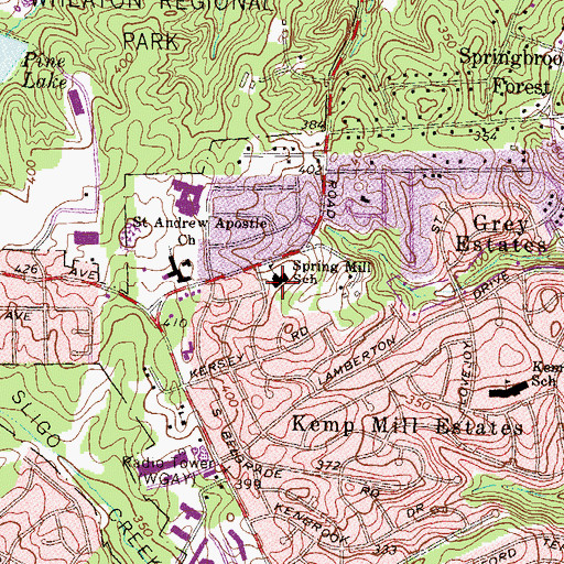 Topographic Map of Randolph Academy Alternative School, MD