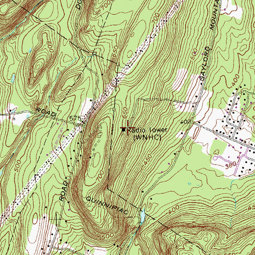 Topographic Map of WKCI-FM (Hamden), CT