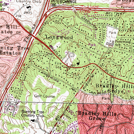 Topographic Map of Lycee Rochambeau French International School, MD