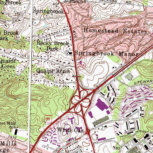 Topographic Map of Thornton Friends Middle School, MD