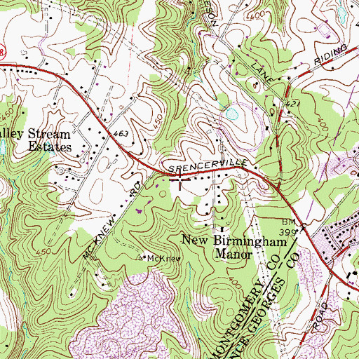 Topographic Map of Providence Christian School, MD