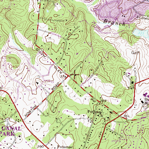 Topographic Map of The Fourth Presbyterian School, MD